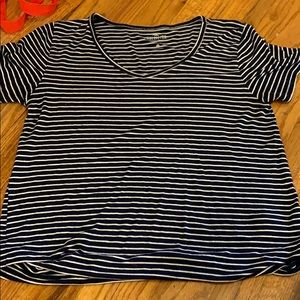 hollister striped v neck shirt